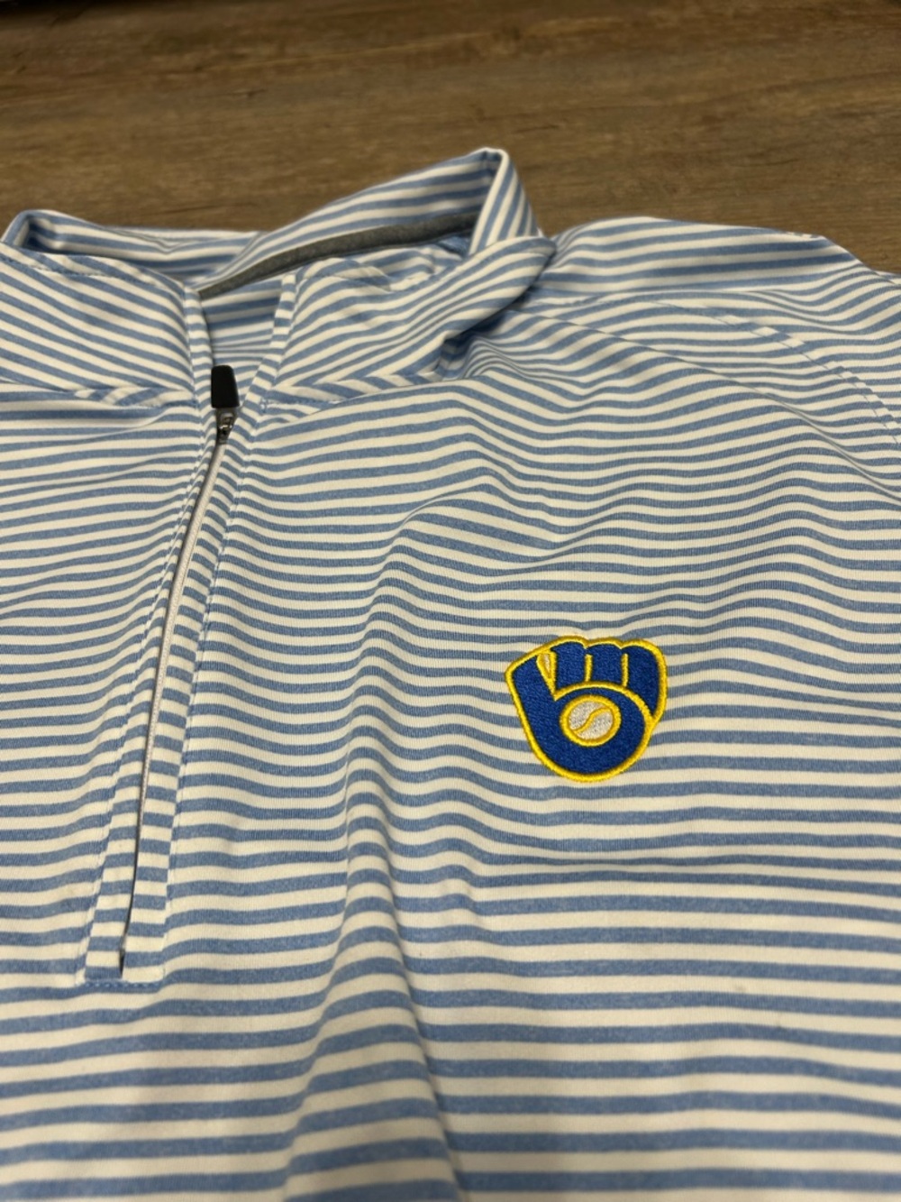 johnnie-O Men’s Size XXL Milwaukee Brewers Quarter Zip Performance Polo Shirt
